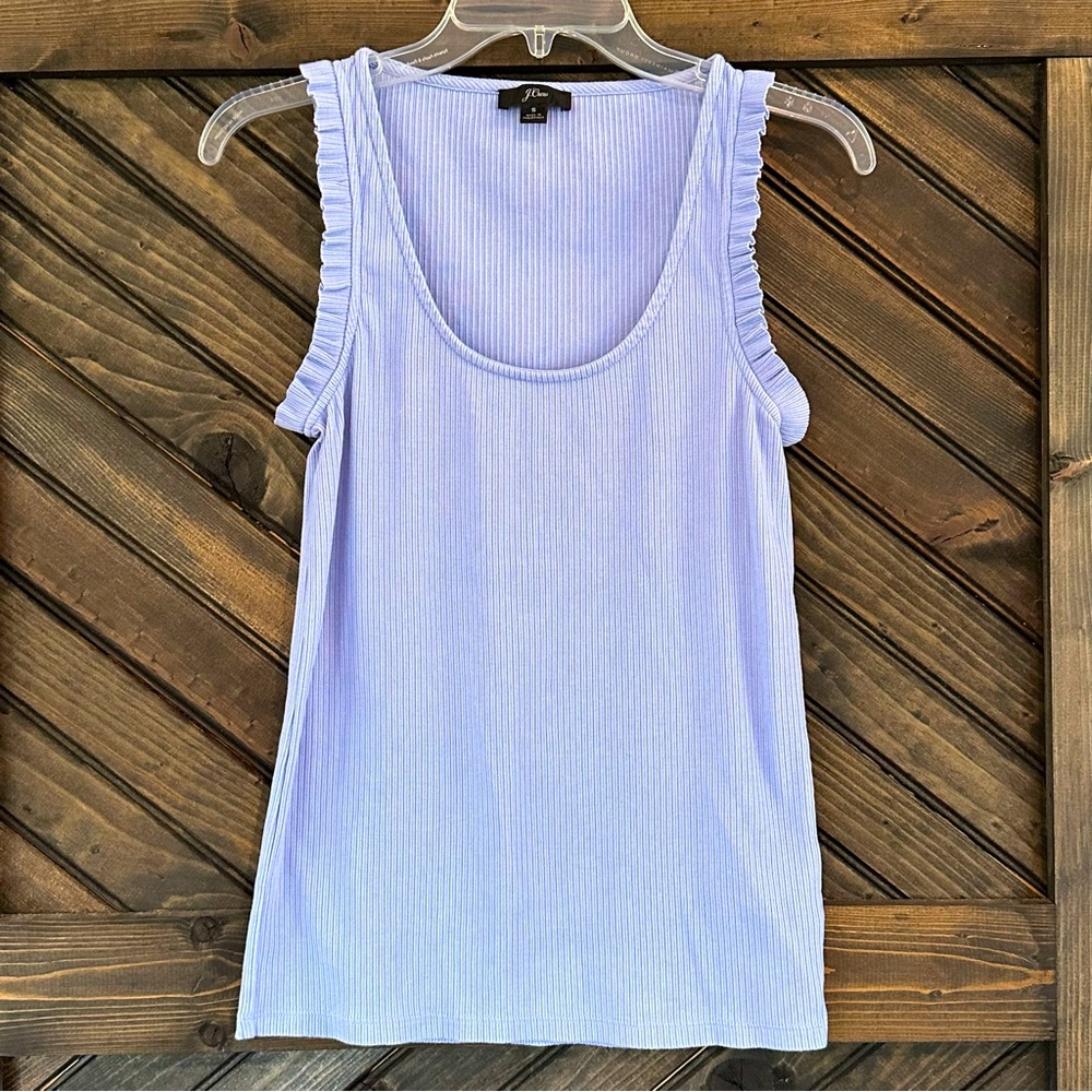 J. Crew Ruffle Sleeve Tank Top Lavender Size Small EUC